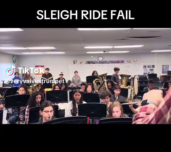 Hilarious Sleigh Ride Fail at Concert Band Performance
