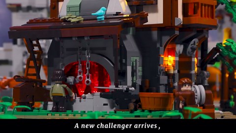 FUNWHOLE Medieval Forge House Lighting Building Bricks Set - 1595 Pcs Blacksmith Kit Castle House Collectible Display Set for Adults and Teens