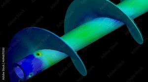 Mechanic simulation engineering - Finite element analysis of displacement and stress of screw conveyor