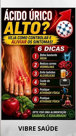 “ÁCIDO ÚRICO ALTO? 6 DICAS PARA ALIVIAR A DOR RÁPIDO 🔥😱