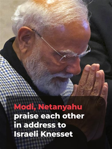 “A representative of one ancient civilisation, addressing another.” . India’s Narendra Modi and Israel’s Benjamin Netanyahu spoke of each other’s countries in grand, civilisational terms during an address to the Israeli Knesset. #Modi#Netanyahu