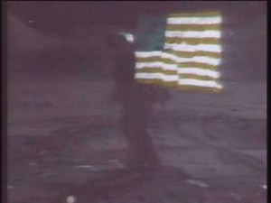 Apollo 15 flag waving