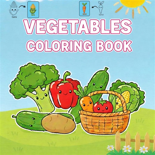 Vegetable Coloring Pages for Kids | Montessori Homeschool Coloring Book | Printable Veggie Worksheets | 12 Pages A4 PDF - Etsy
