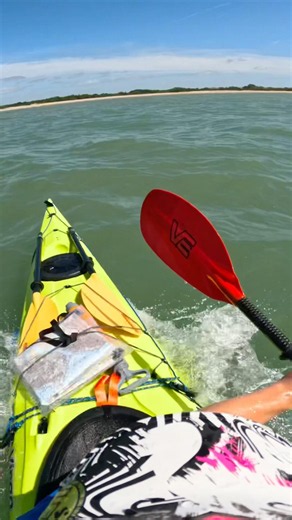 Catching the swell from a tanker in the Solent #kayaking #surf #waves #sunnydays