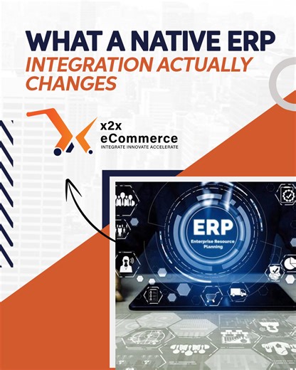 x2x eCommerce | 𝐖𝐡𝐚𝐭 𝐚 𝐍𝐚𝐭𝐢𝐯𝐞 𝐄𝐑𝐏 𝐈𝐧𝐭𝐞𝐠𝐫𝐚𝐭𝐢𝐨𝐧 𝐀𝐜𝐭𝐮𝐚𝐥𝐥𝐲 𝐂𝐡𝐚𝐧𝐠𝐞𝐬 𝐁𝐞𝐲𝐨𝐧𝐝 𝐒𝐲𝐧𝐜 Syncing data is only the starting point. Native ERP integration enforces... | Instagram
