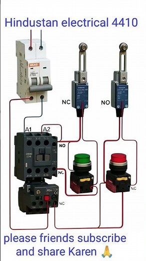 LIMIT SWITCH CONNECTION WITH DOL STARTER FORWARD AND REVERSE#MOTOR FORWARD AND REVERSE WITH LIMIT SW