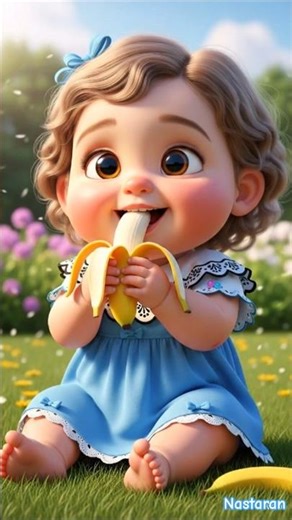 cute girl eating banana#viralstatus#viralreel#trendingshort#3danimation