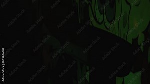 A red light projector casting its glow on a vibrant graffiti wall, highlighting artistic details with dramatic flair. Part of series Disco Balls Illuminated.