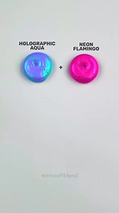3.4M views · 41K reactions | Holographic Aqua Meets Neon Flamingo In A Dazzling Clash Of Glow And Energy 囹✨ #colormixing #satisfying | Art Craft Blend | Facebook