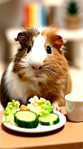 Cute Guinea Pig Getting Ready for School