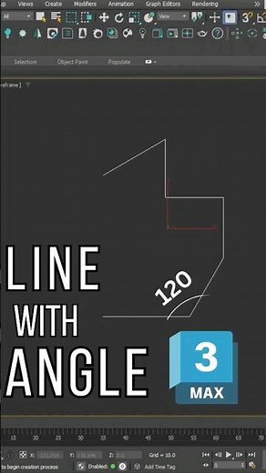 Drawing a line with an angle in 3D Max 2024🔥 #3dsmaxtutorial
