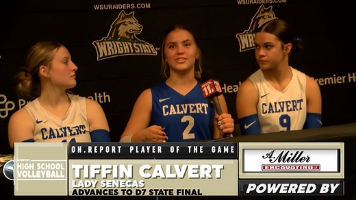 Our A. Miller Excavating MVP's are Head Coach Lori Rombach, Sophomore Bryn Dircksen, Junior Claire Schoenberger, and Freshman Hope Waire as they all helped lead D7 #2 Tiffin Calvert head back to the State Championship match after sweeping #16 Norwalk St. Paul. Presented By: A. Miller Excavating Email: info@amillerexcavating.com Web: www.amillerexcavating.com | The OH Report