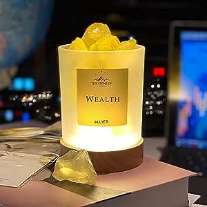 Small Crystal Lamps Chakra diffusers for Essential Oils Natural Stone Crystals and Healing Crystal Light Table lamp for Meditation Bedrooms,Home Decorative,Bedroom Living Room,not Salt lamp
