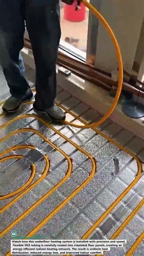 Precision Underfloor Heating Pipe Installation #FloorHeating #ConstructionTech #SmartBuilding