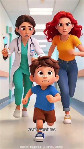 afraid of being given a doctor's injection😂 #shorts #cartoon #animation