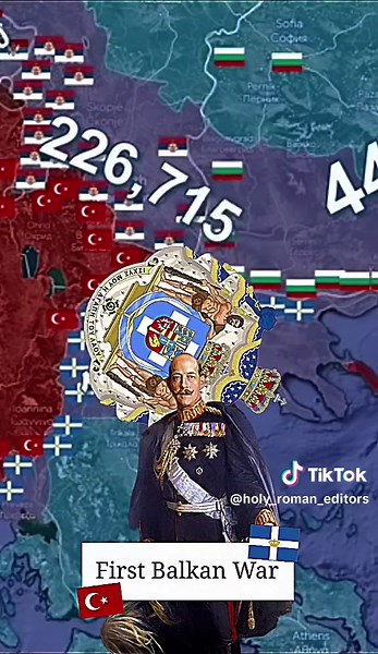 The First Balkan War lasted from October 1912 to May 1913 and involved actions of the Balkan League (the Kingdoms of Bulgaria, Serbia, Greece and Montenegro) against the Ottoman Empire. The Balkan states' combined armies overcame the initially numerically inferior (significantly superior by the end of the conflict) and strategically disadvantaged Ottoman armies, achieving rapid success.#viral #greek #nationalist