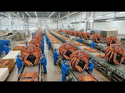 Inside the Massive Alaskan King Crab Factory: Wild Ocean to Luxury Process 🦀🌊❄️