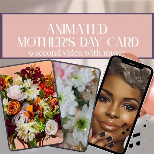 Floral Animated Mother’s Day Card, Digital Happy Motherhood Video Message, Animated Greetings for Text, Email and Social Media Sharing - Etsy
