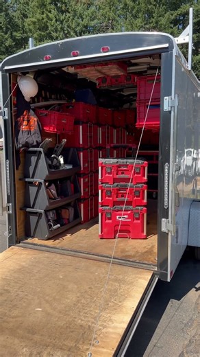 Trailer setup #construction #packout #milwaukee #tools #trailer #contractor