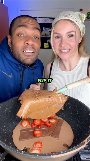 Viral CHOCOLATE PANCAKE Hack?! 🥞🤯🍫 #shorts #pancake