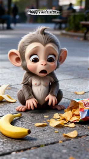 Monyet kecil yang Malang#monkey #ai #shortvideo #brainrot