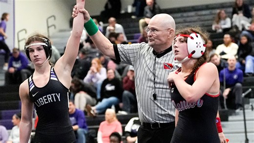 IC Liberty wrestler Kate Eggleston talks dual win over Dubuque Senior