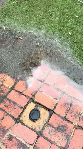 Pressure washing red brick pavers #satisfying