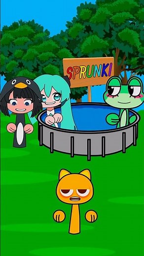 Goo Goo Gaga Penguin Decides Who Gets in the Pool - My Sprunki OC! #animation #funny