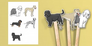 Dog-Themed Stick Puppets