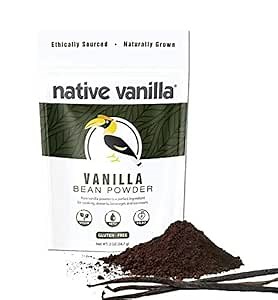 Vanilla Bean Powder - 2 oz - Premium 100% Pure Ground Vanilla Bean Powder - For Cooking, Baking, Coffee, Smoothies & Desserts - No Fillers or Additives, Raw & Unsweetened - Native Vanilla