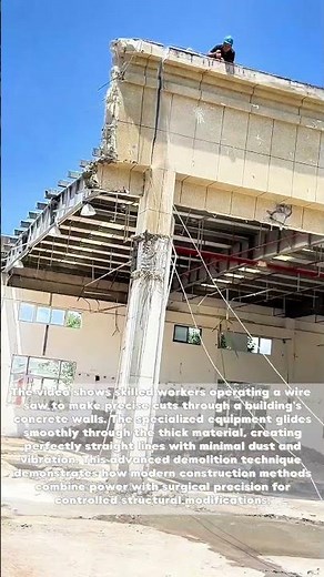 Precision Demolition: Workers Masterfully Slice Through Concrete Walls