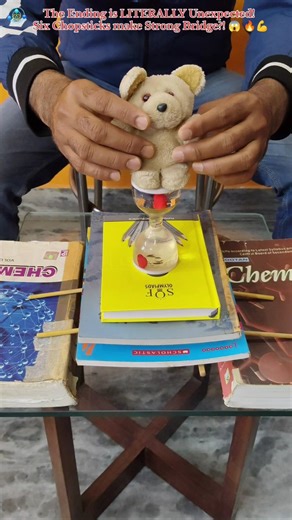 The Ending is LITERALLY Unexpected! Six Chopsticks make Strong Bridge?! 😱 🔥💪 #science #experiment