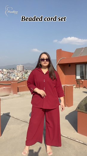 1K views · 778 reactions | "Drape yourself in elegance with our Red Beaded Cord Set. A perfect blend of tradition and trend for any occasion. #EleganceRedefined" #CurveConfidence #reels #fashion #plussize #styling #plussizenepal #curvy #nepal | Plus Size Nepal | Facebook