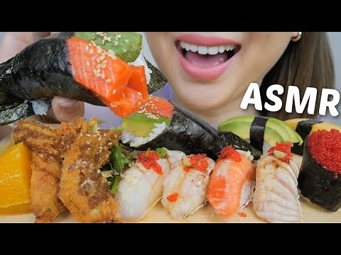 SUSHI ASMR *Assorted Aburi Nigiri, Sockeye Avocado Cone with Soft Shell Crab Legs No Talking | N.E