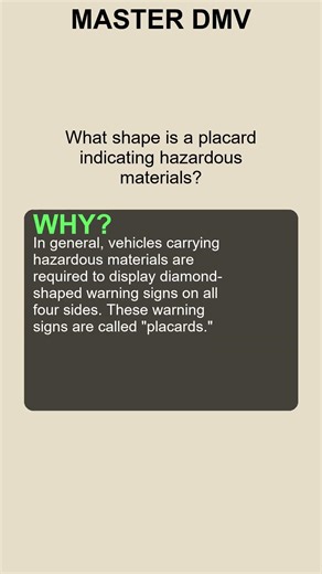 What shape is a placard indicating hazardous materials