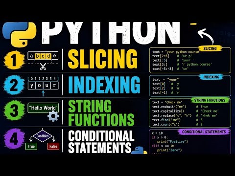 PYTHON ( Slicing , string function and conditions statement)⚕️