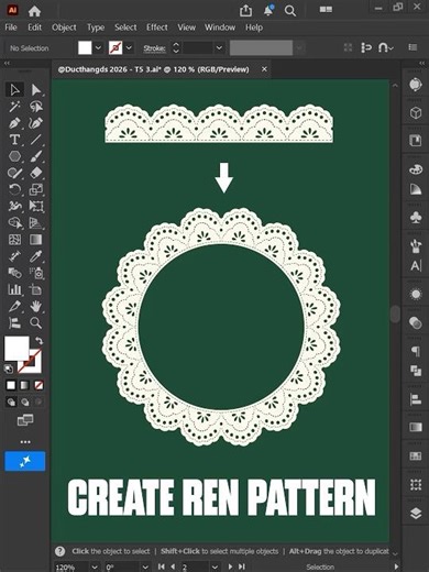 Adobe Illustrator 2026 - Tips to create Ren Pattern with Brush Pattern Tool #ducthangds