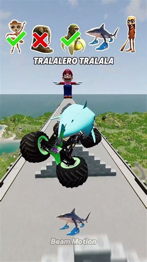 🪵Italian Brainrot Funk BeamNG DRIVE Car Jump Challenge 🦈☕ #beamngdrive #italianbrainrot