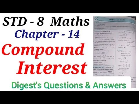 Std 8 | Maths | lesson14 | Compound Interest | Digest answer | Workbook Answer Maharashtra board