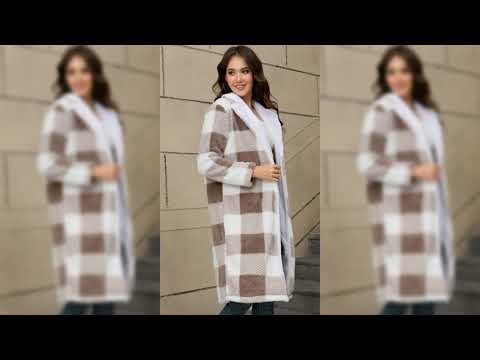 Cozy Plaid Fleece Longline Winter Coat