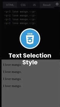 Text Selection Styles in CSS | #css3 #webdevelopment