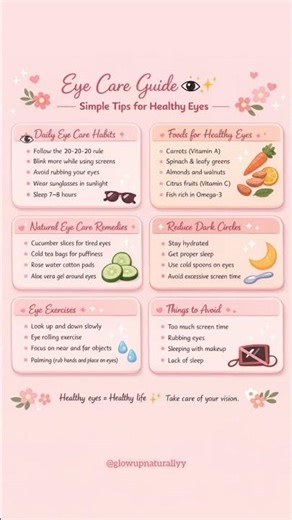 eye care guide 👁️💕 #skincaretips #eyecare #aesthetic #shorts #glowup #beautytips #youtubeshorts #fyp