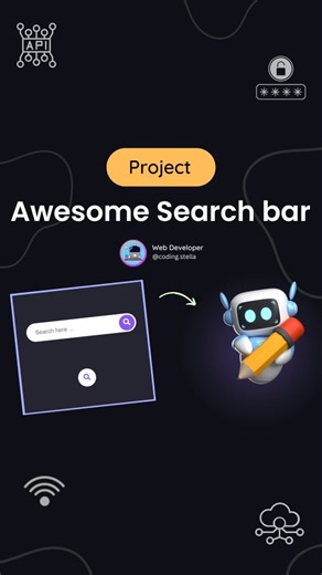 Stella • Coding • HTML • CSS • JAVASCRIPT on Instagram: "Awesome Search Bar Using HTML CSS 🔥😎 Search Bar at Next Level 🥱 💬 Comment "code" in source code [for my followers] Want the search bar to look different? Check This Reel Out ✌️ Put this code in the style section of your page div Watch the magic happen! Be sure to check out my profile :) 🤭 Source Code Available on website & Telegram Link in bio 🫶🏻 !! FOLLOW US TO LEARN CODING !! Follow for more @coding.stella 💙 Tags Your Friends 😉 