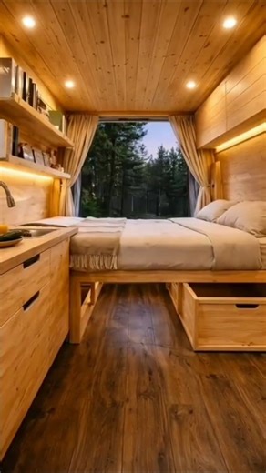 He built a Luxury Tiny Home inside Rusty Van#shorts #tinyhome