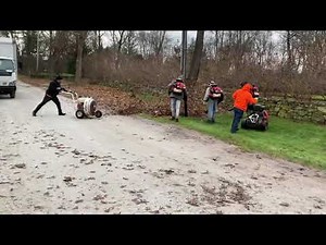 Redmax, Fradan and Little Wonder blowing leaves