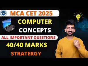 MCA CET Computer Concepts All Impotent Question 2025 | Mca cet Previous year Question Paper 2025