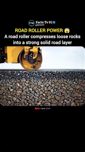 How Road Rollers Turn Loose Rocks into Solid Roads 😲