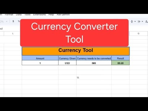 GOOGLE FINANCE Function in MS Excel- Real time currency Converter tool Live Example