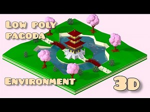 Typical Chinese park. Low poly pagoda 3d modeling Pt. 2 (Autodesk Maya 2020)
