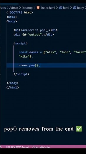 Remove Items from an Array with pop() | JS Series #17 #conditionalprobability #arraylist #arrays